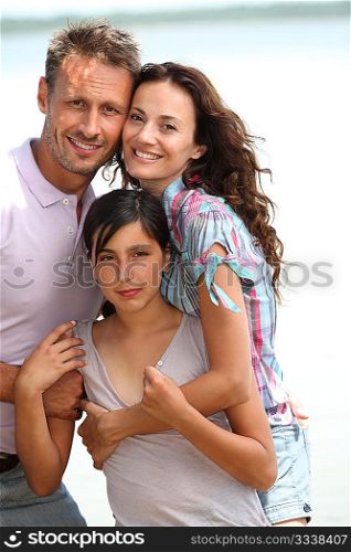 Closeup of family in vacation