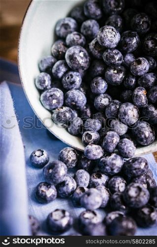 Closeup of fresh blueberries
