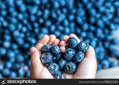 Closeup of fresh blueberries