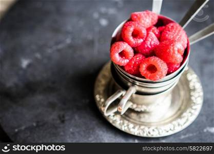 Closeup of fresh raspberries