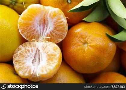 Closeup of fresh tangerines