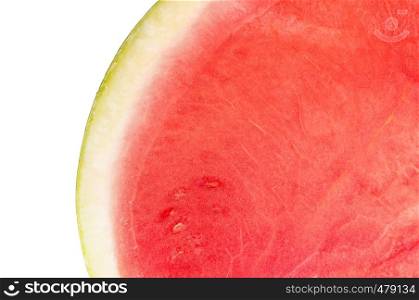 Closeup of Fresh Watermelon on White Background