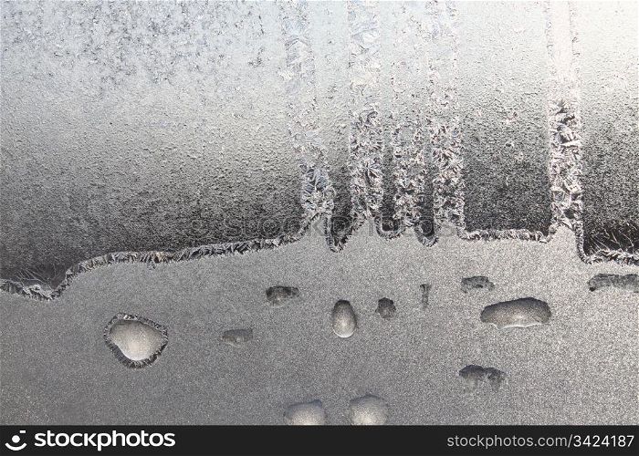 closeup of frozen glass texture