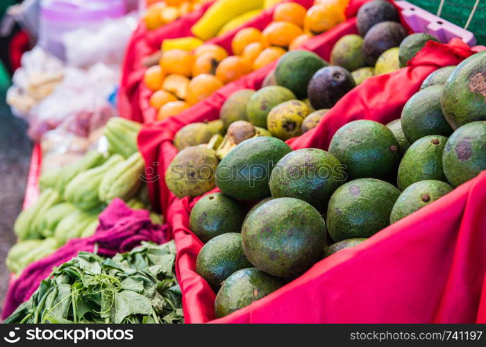 Closeup of fruit in the market for sale