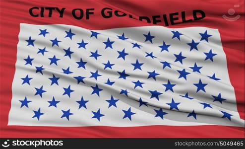 Closeup of Goldfield City Flag. Closeup of Goldfield City Flag, Waving in the Wind, Colorado State, United States of America