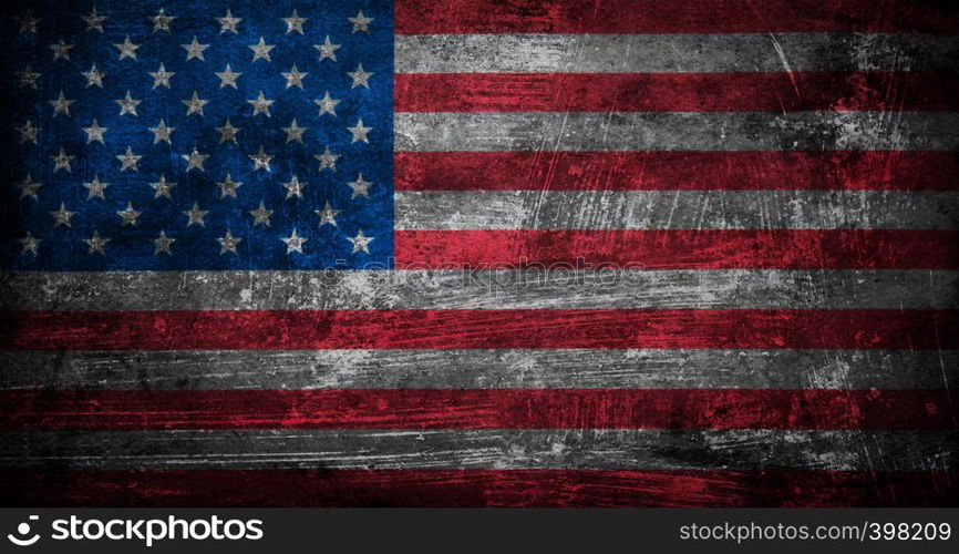 Closeup of grunge American flag