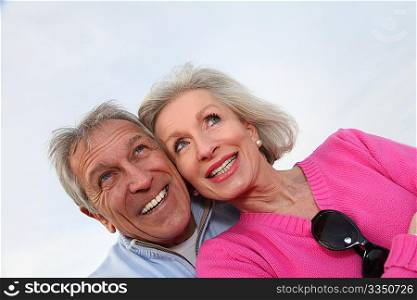 Closeup of happy senior couple