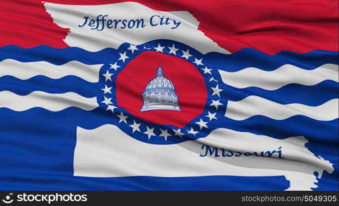 Closeup of Jefferson City Flag. Closeup of Jefferson City Flag, Waving in the Wind, Missouri State, United States of America