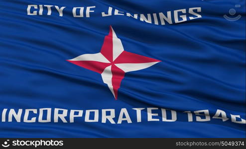 Closeup of Jennings City Flag. Closeup of Jennings City Flag, Waving in the Wind, Missouri State, United States of America