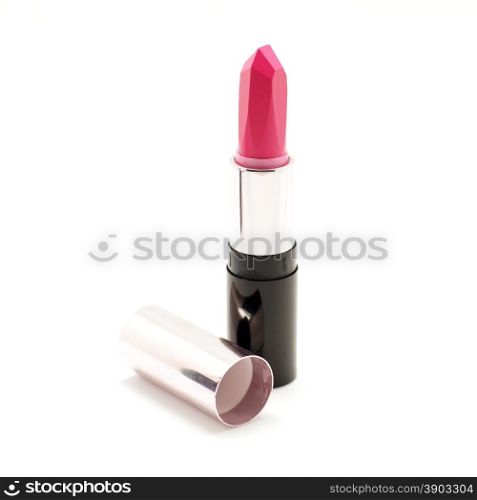 closeup of lipstick isolated on white background