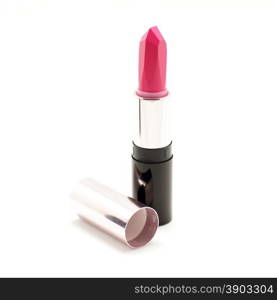 closeup of lipstick isolated on white background