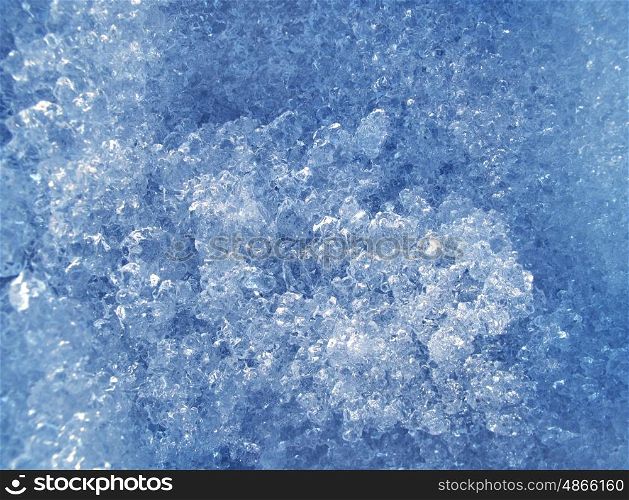 closeup of melting snow texture
