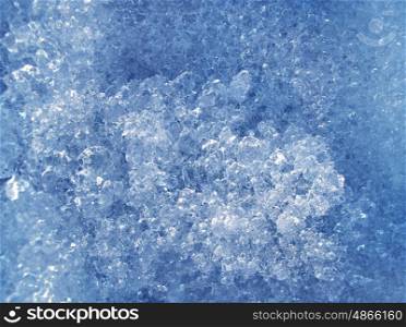 closeup of melting snow texture