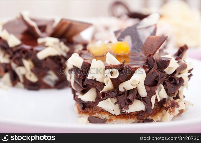 Closeup of Mini Desserts With Chocolate Shavings