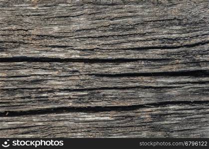 Closeup of natural weathered cracked wooden board background