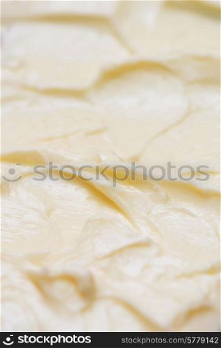 closeup of opened yellow butter. butter
