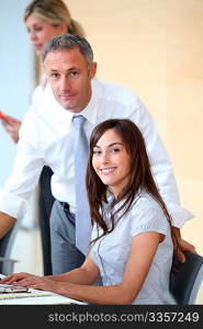 Closeup of people working in the office