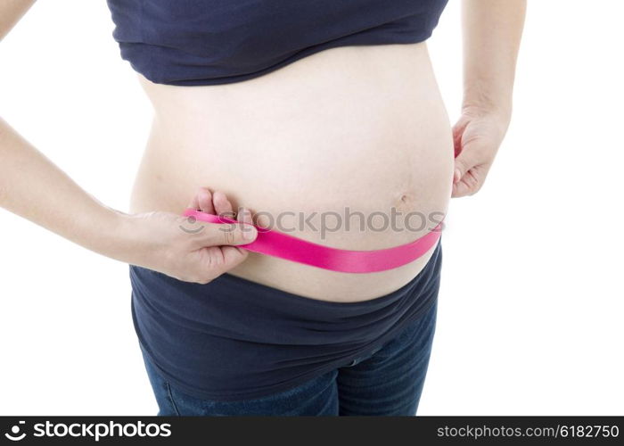 Closeup of pregnant woman