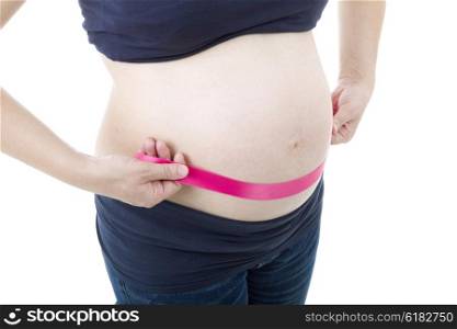 Closeup of pregnant woman