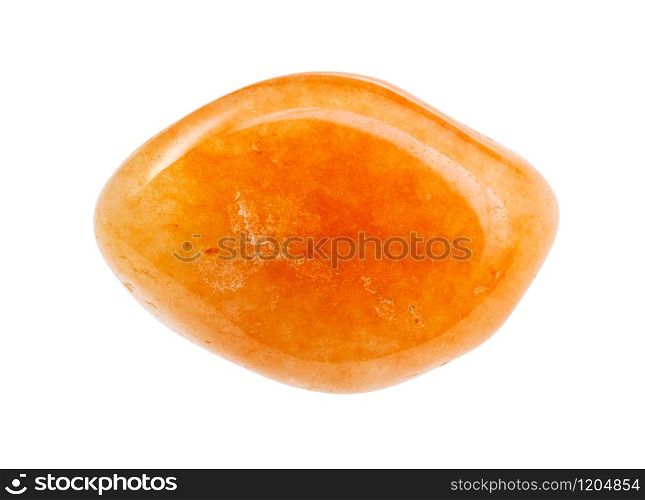 closeup of sample of natural mineral from geological collection - Cornelian gems tone isolated on white background. Cornelian gems tone isolated on white