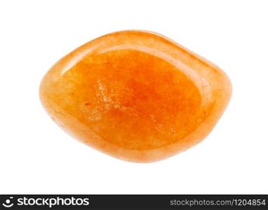 closeup of sample of natural mineral from geological collection - Cornelian gems tone isolated on white background. Cornelian gems tone isolated on white