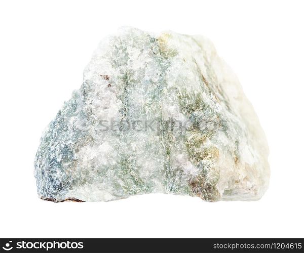 closeup of sample of natural mineral from geological collection - raw Carbonatite stone isolated on white background. raw Carbonatite stone isolated on white