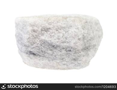 closeup of sample of natural mineral from geological collection - raw Marble rock isolated on white background. raw Marble rock isolated on white