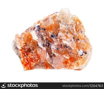 closeup of sample of natural mineral from geological collection - raw Rock Salt (Halite) isolated on white background. raw Rock Salt (Halite) isolated on white