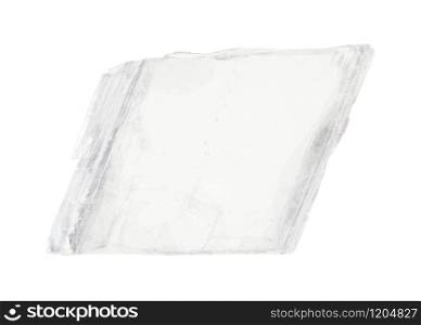 closeup of sample of natural mineral from geological collection - raw transparent Gypsum rock isolated on white background. raw transparent Gypsum rock isolated on white