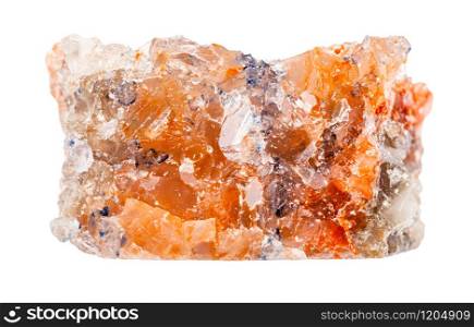 closeup of sample of natural mineral from geological collection - rough Rock Salt (Halite) isolated on white background. rough Rock Salt (Halite) isolated on white
