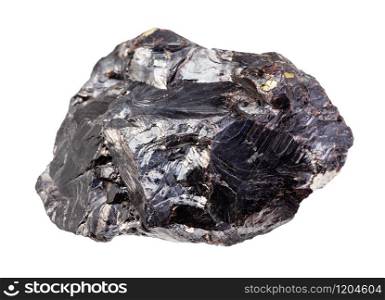 closeup of sample of natural mineral from geological collection - rough Sphalerite (zink ore) rock isolated on white background. rough Sphalerite (zink ore) rock isolated