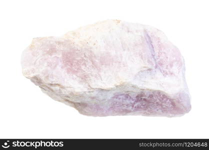 closeup of sample of natural mineral from geological collection - rough Ussingite rock isolated on white background. rough Ussingite rock isolated on white