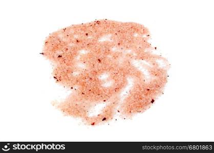 Closeup of Sea Salt Bath with additives isolated on white background