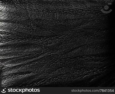 Closeup of seamless luxury black leather texture
