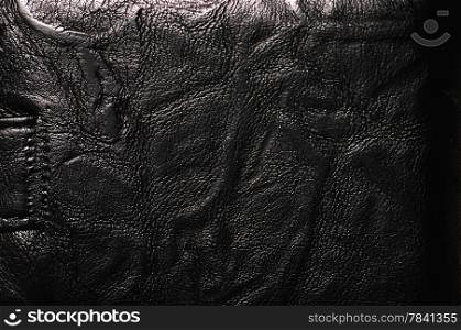Closeup of seamless luxury black leather texture