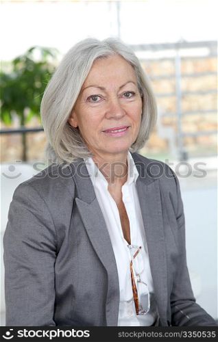 Closeup of senior businesswoman