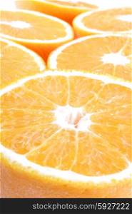 Closeup of sliced oranges - studio shot