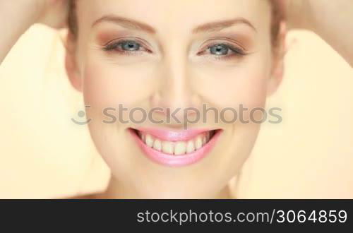closeup of smiling woman