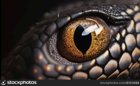 Closeup of snake eye. Macro of reptile eye. Generative AI.. Closeup of snake eye. Macro of reptile eye. Generative AI