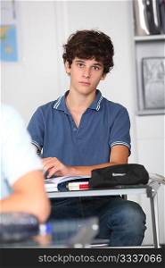 Closeup of student in classroom