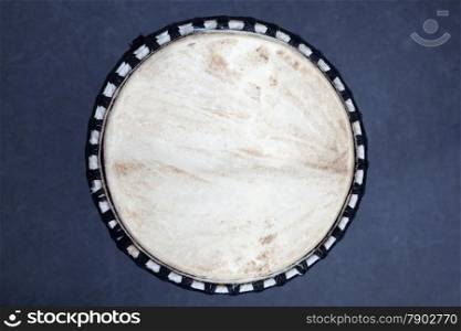 closeup of traditional african drum on square picture