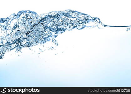 closeup of water waves isolated on white