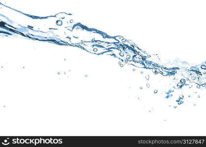 closeup of water waves isolated on white