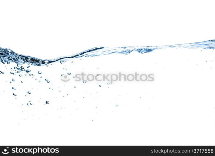 closeup of water waves isolated on white