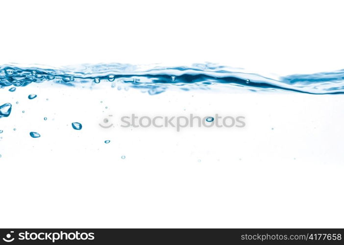 closeup of water waves isolated on white