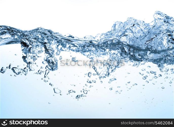 closeup of water waves isolated on white. water waves