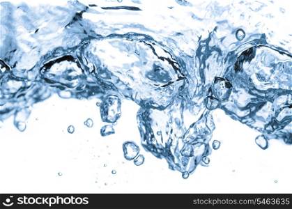 closeup of water waves isolated on white. water waves