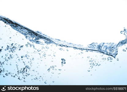 closeup of water waves isolated on white. water waves