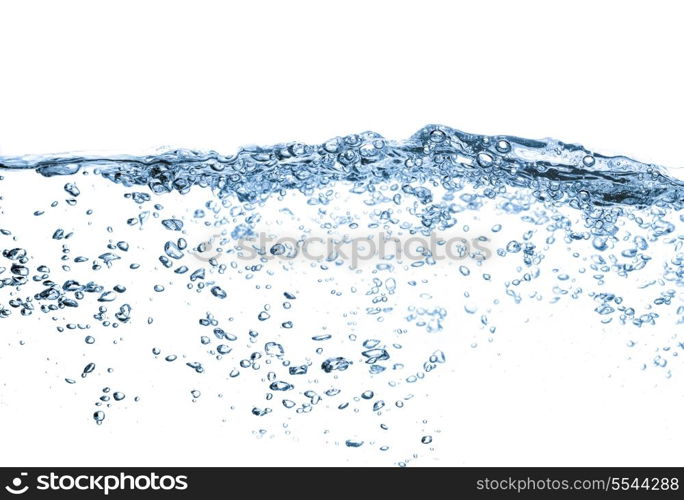 closeup of water waves isolated on white. water waves