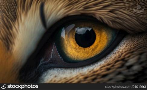 Closeup of wolf eye. Macro of animal eye. Generative AI.. Closeup of wolf eye. Macro of animal eye. Generative AI